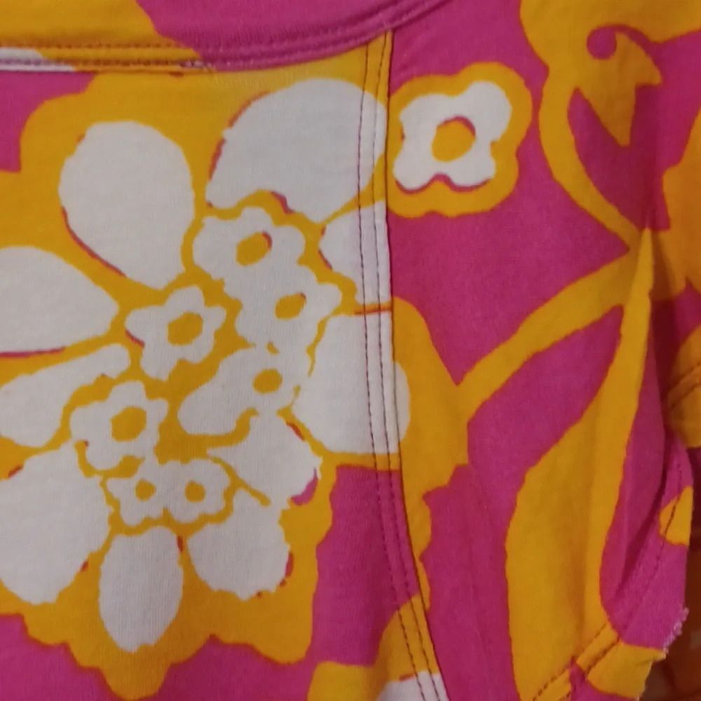 Maeve By Anthropology Sz XS, Pink and Orange Floral Top With Flutter Sleeves_7